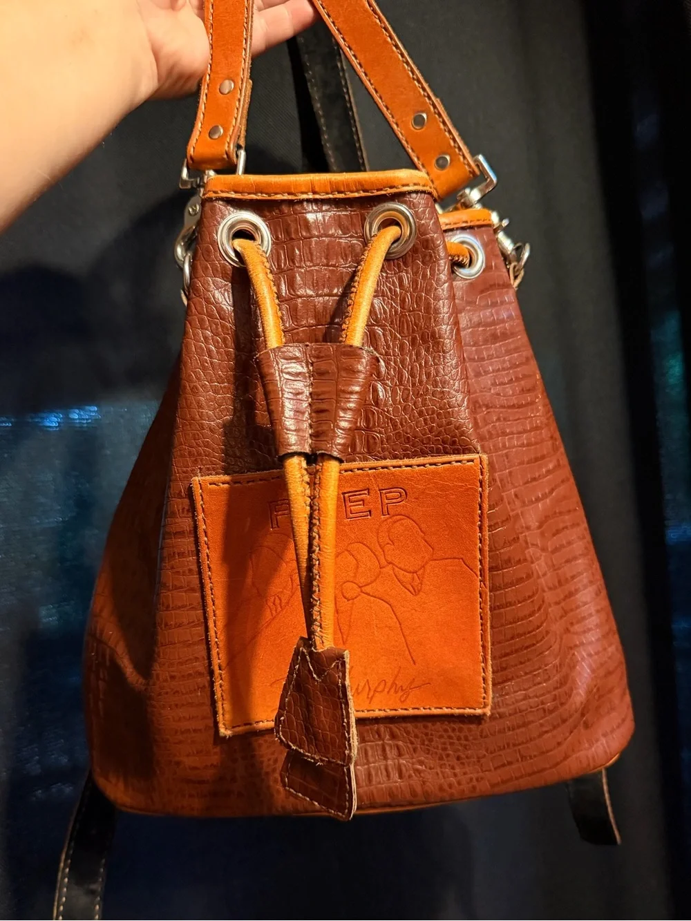 Artisan “PEEP” D. Murphy Brown Alligator Suede Leather Backpack